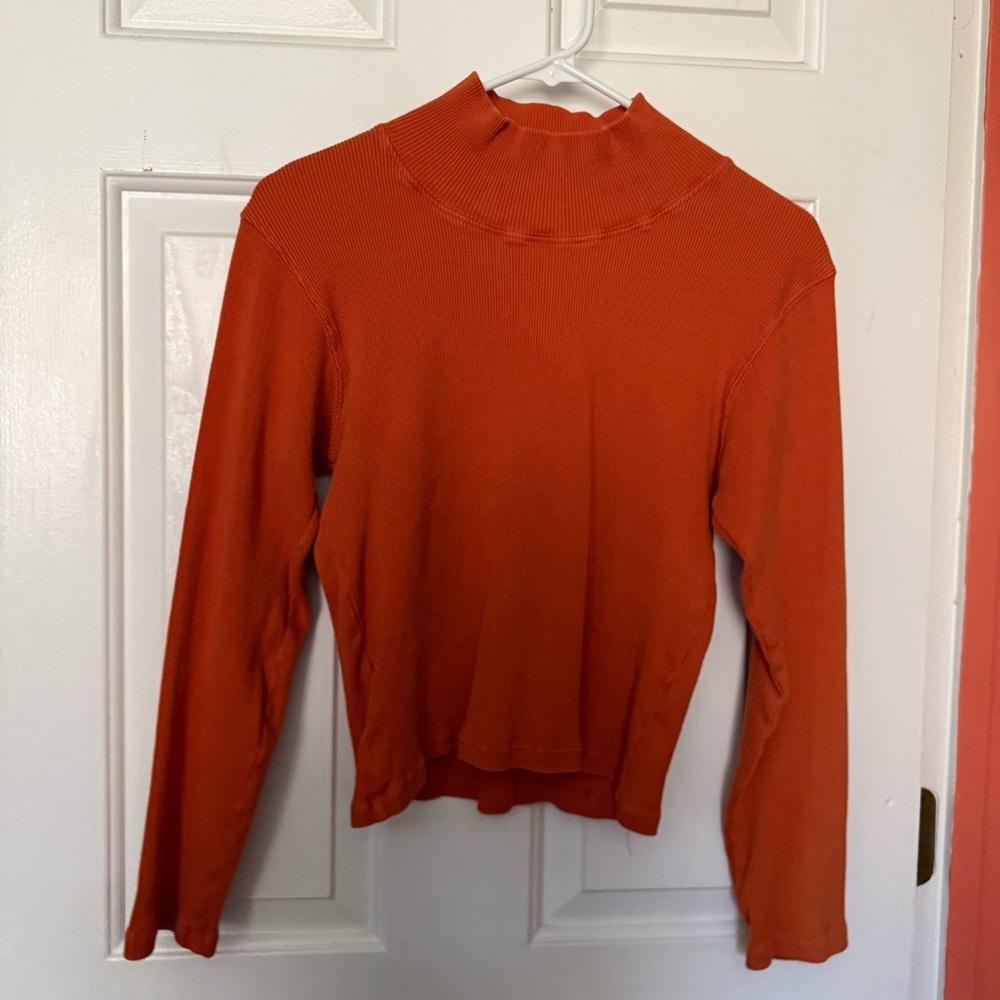 LONG SLEEVE Big Bud Press Essential Turtleneck in Creamsicle Orange